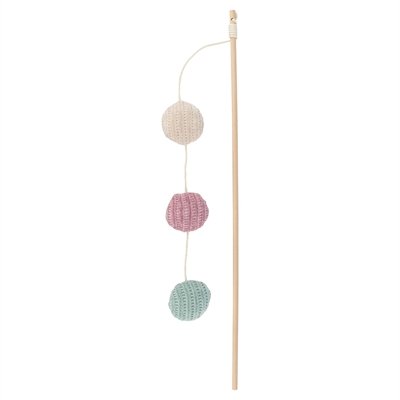 TRIXIE KATTENSPEELGOED KATTENHENGEL MET 3 BALLETJES HOUT MET CATNIP