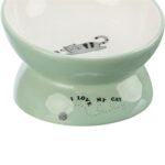 TRIXIE VOERBAK / DRINKBAK KAT VERHOOGD KERAMIEK SALIE / WIT - Afbeelding 4