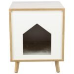 TRIXIE KATTENMAND HUIS ISA HOUTLOOK LICHTBRUIN / WIT - Afbeelding 2