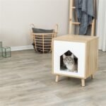TRIXIE KATTENMAND HUIS ISA HOUTLOOK LICHTBRUIN / WIT - Afbeelding 6